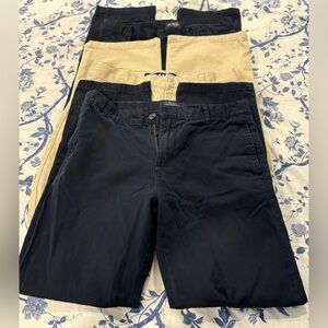 THREE PAIRS! Navy Blue, Khaki Boys’ Slacks, Pants, Size 14